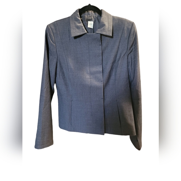 J. Crew Size 10 Military Wool Short Blazer Jacket Charcoal Made in Hungary - Picture 2 of 11